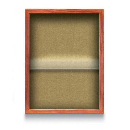 United Visual Products Indoor Enclosed Combo Board, 48"x36", Gold Frame/Wht Porc & Dark Spruce UVCB4836G-WHTPORC-DRKSPR